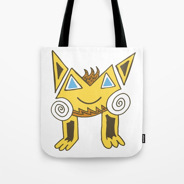 Funny Smiling Cat with blue eyes Tote Bag