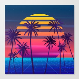 Dreamy 80s Synthwave Canvas Print