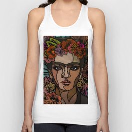 Frida and Flowers Unisex Tank Top