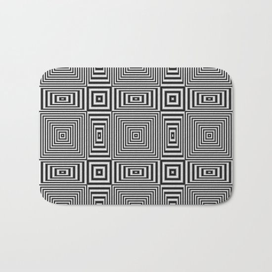 Flickering geometric optical illusion Bath Mat