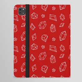 Red and White Gems Pattern iPad Folio Case