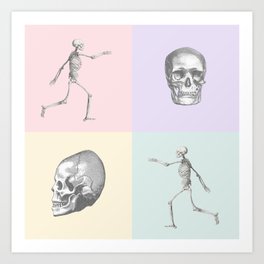 Pastel Skeletons Art Print