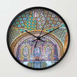 Karim Khani Nook of Golestan in Tehran, Iran Wall Clock | Multicolor, Architecture, Arch, Blue, Tile, Travel, Wanderlust, Colorful, Wall, Iran 