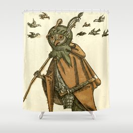 Owl dressed as a soldier Shower Curtain