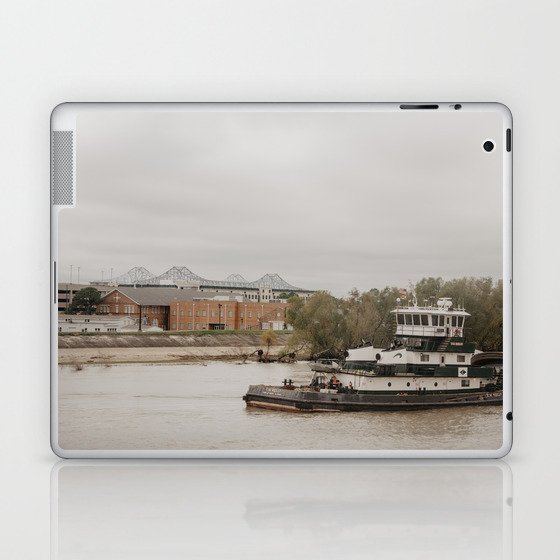 boats on the Mississippi river in New Orleans Laptop & iPad Skin