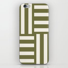 Green geometric stripe blocks iPhone Skin