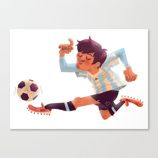 Lionel Messi, Argentina Jersey Canvas Print