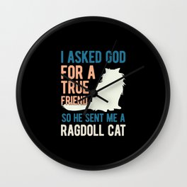 Funny Ragdoll Cat Wall Clock