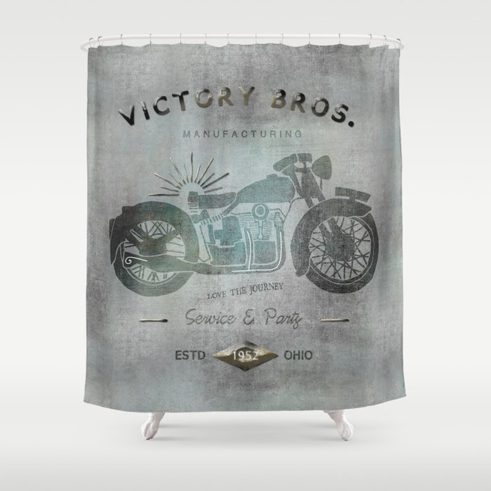 Motorbike Vintage Grunge Poster Shower Curtain