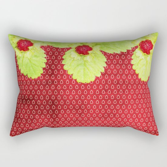 Strawberry LOVE - Strawberries pattern and Illustration Rectangular Pillow