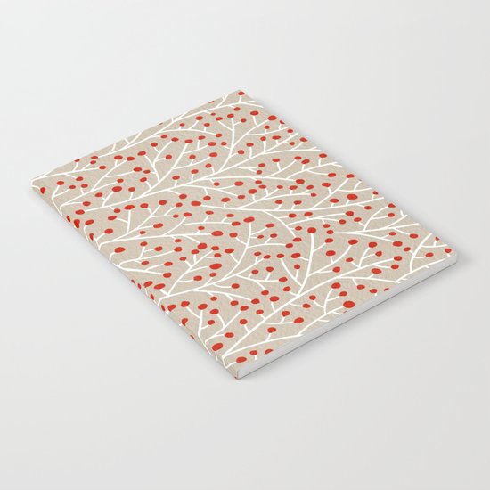 Red & White Berry Branches Notebook