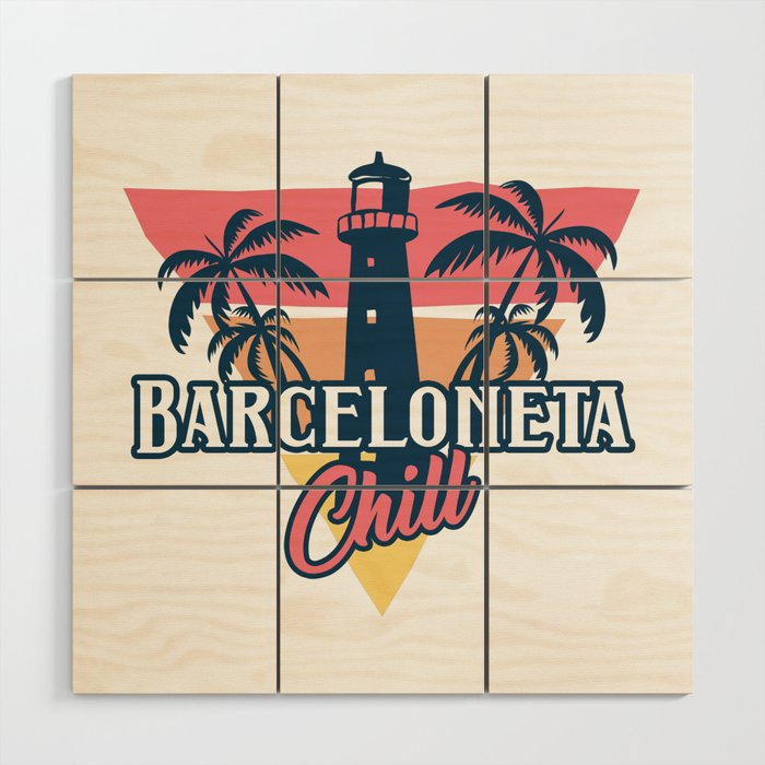 Barceloneta chill Wood Wall Art