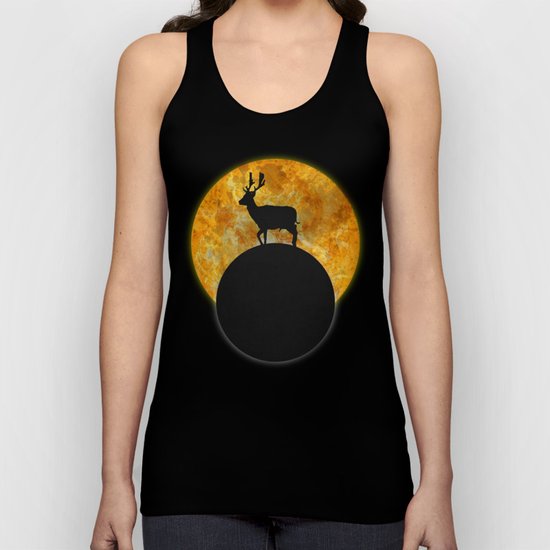 Deer Walking On The Moon Unisex Tank Top