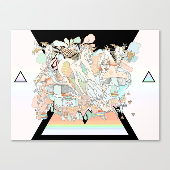 mushrooms & horses Canvas Print