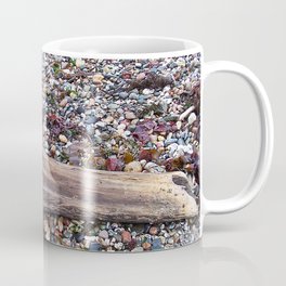 Driftwood on Beach Stones Coffee Mug