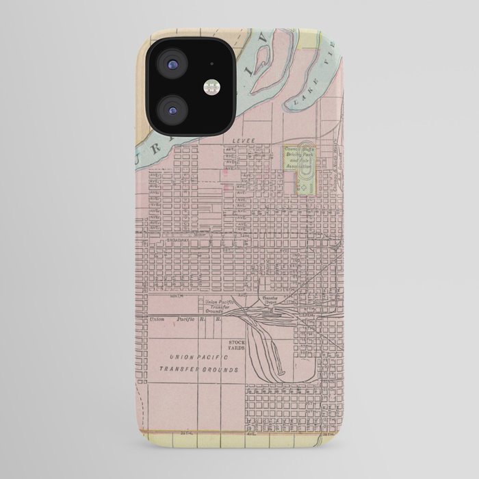 Vintage Map Of Council Bluffs Ia 1901 Iphone Case By Bravuramedia Society6
