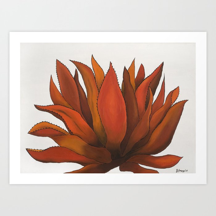 Red Agave Art Print