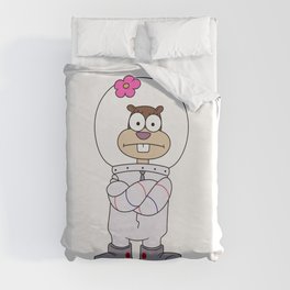Squirrel Sandy Cheeks from Spongebob stands with his hands folded. meme 2023 Duvet Cover