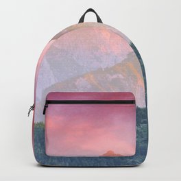 Blush Pink Sunset Smoky Mountain Wanderlust Nature Photography Backpack