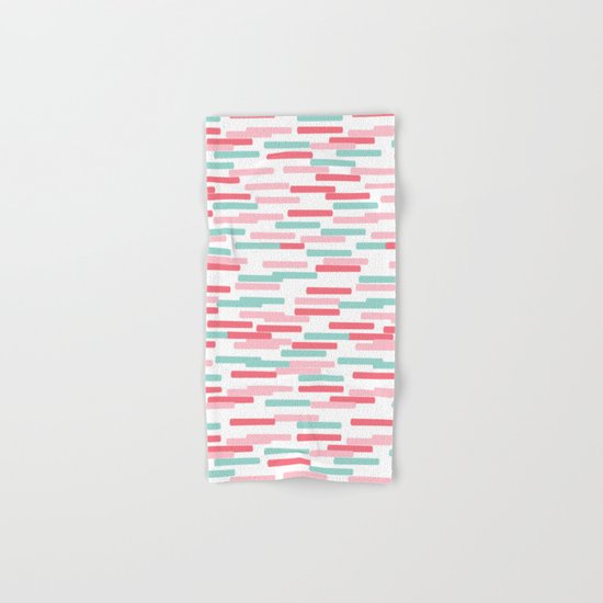 Karena - abstract minimal trendy pattern palette lines dash grid urban affordable dorm college decor Hand & Bath Towel