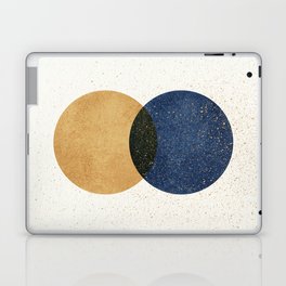 Circle Abstract - Gold Navy Blue Texture Laptop Skin