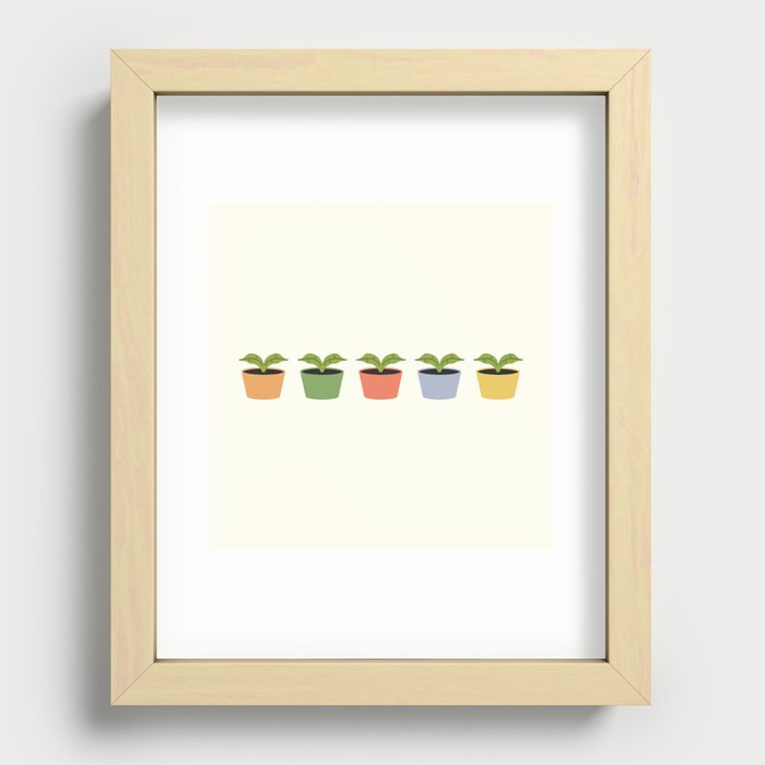 Five middle objects flowerpot pattern 1 Recessed Framed Print