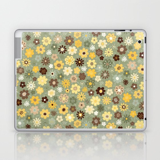 Boho Florals on sage  Laptop & iPad Skin