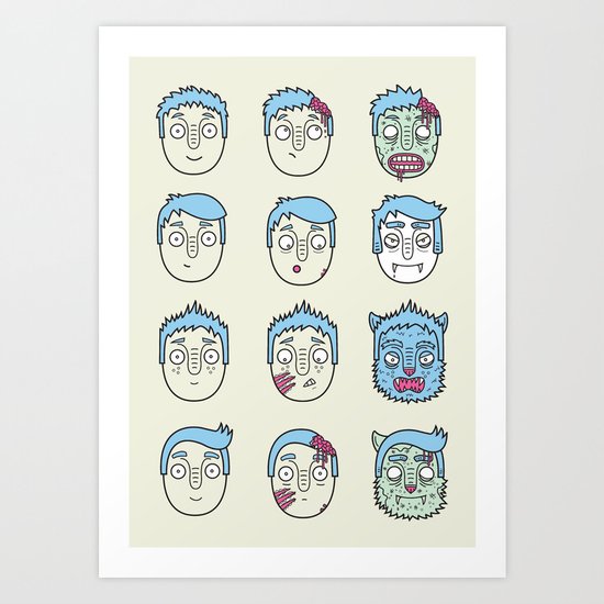 Monster Mash Up Art Print