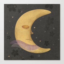 Sister Moon and the flying letters Canvas Print