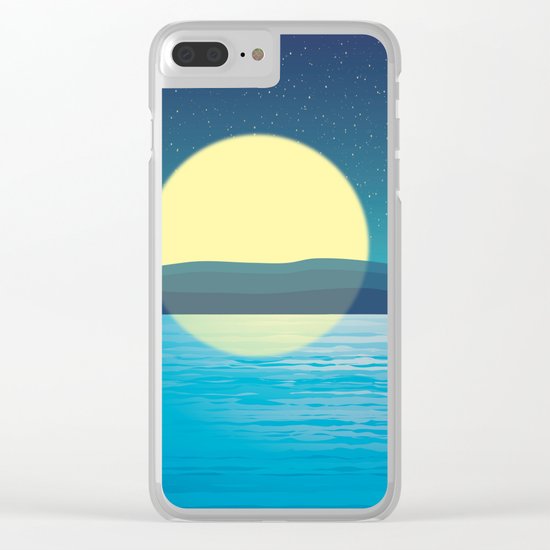 Night at the sea Clear iPhone Case
