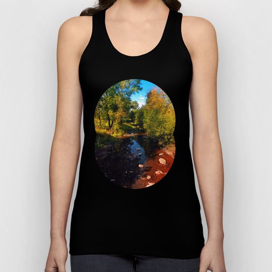 River scene at the end of summer Unisex Tank Top