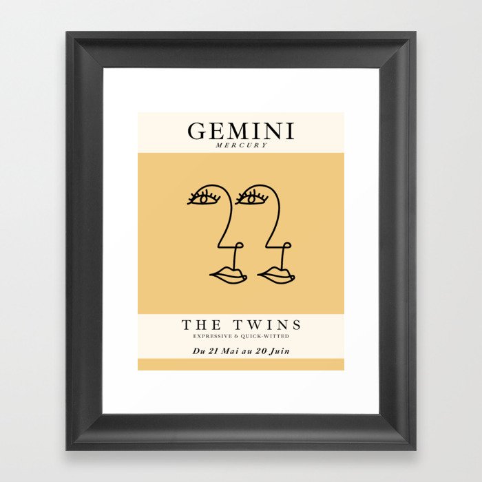 Minimalist Gemini Framed Art Print