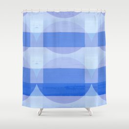 A Touch Of Indigo - Soft Geometric Minimalist Blue Shower Curtain