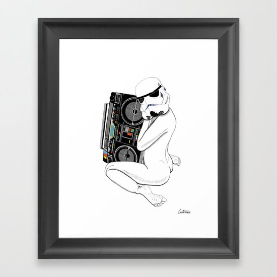 Boombox trooper Framed Art Print