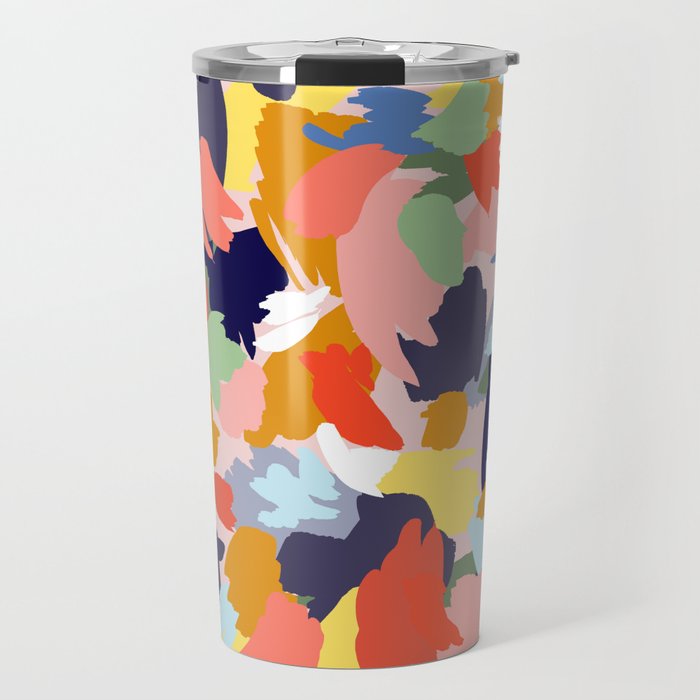 Bright Paint Blobs Travel Mug