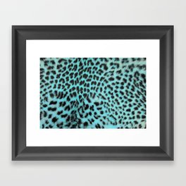 Turquoise leopard print Framed Art Print