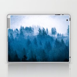 Blue Winter Day Foggy Trees Laptop Skin