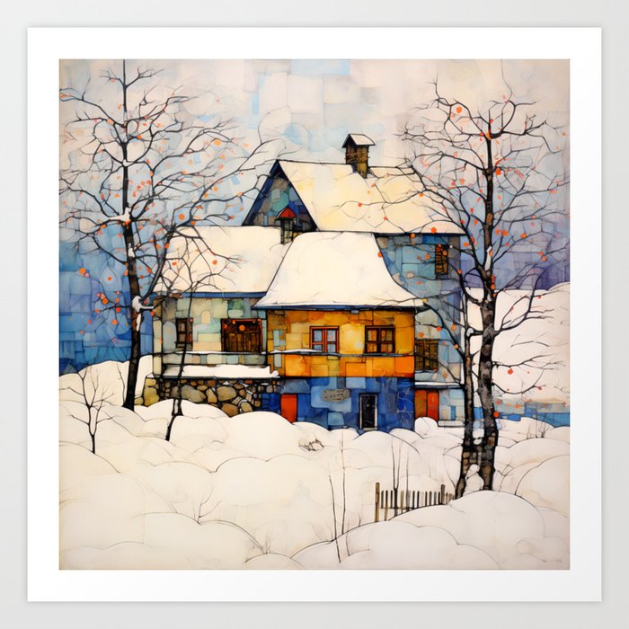 House in the Snow Art Print