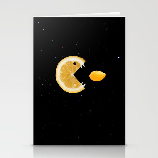Funny Lemon Eats lemon Stationery Cards