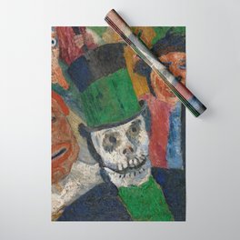 Ensor's skeleton; Christ's entry into Brussels grotesque art skull portrait painting surrealism by James Ensor  Wrapping Paper