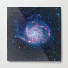 806. Pinwheel Looks Fab in Infrared Metal Print | Night, Dark, Nightsky, Spiralgalaxy, Blue, Sky, Pinwheelgalaxy, Spitzer, Black, Galaxy 
