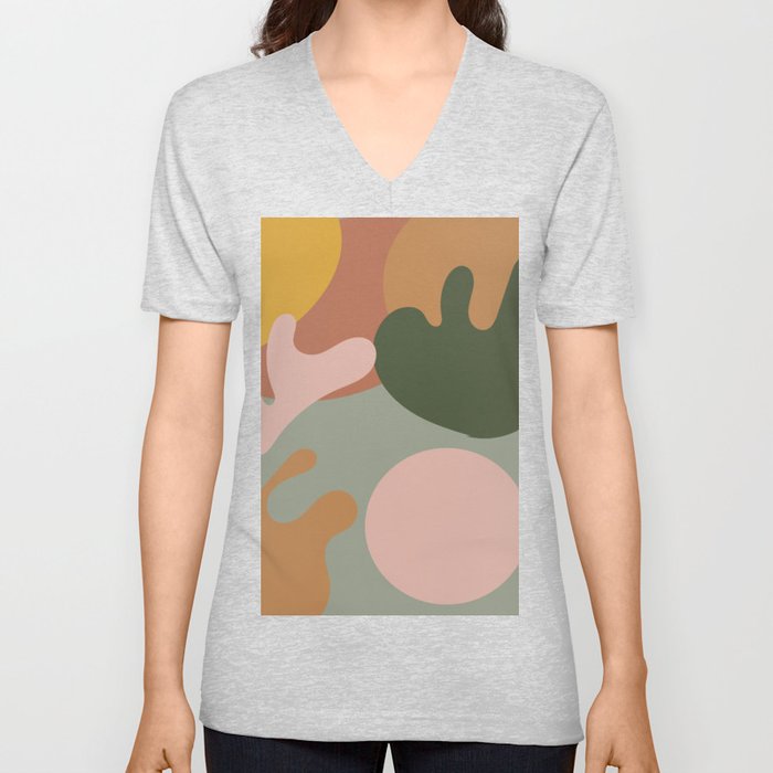 10 Abstract Shapes  220227 Valourine Digital Design V Neck T Shirt