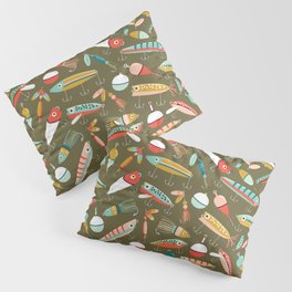 Fishing Lures Green Pillow Sham