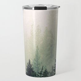 Foggy Pine Trees Travel Mug