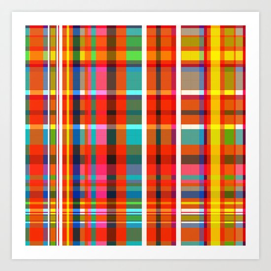 Madras Bright Check Art Print