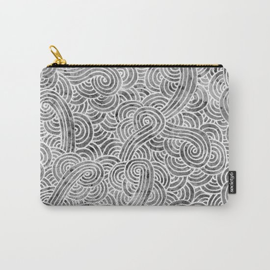 Grey and white swirls doodles Carry-All Pouch