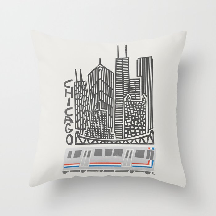 Chicago Cityscape Throw Pillow