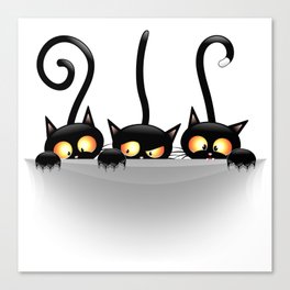 Three Naughty Playful Kitties Canvas Print