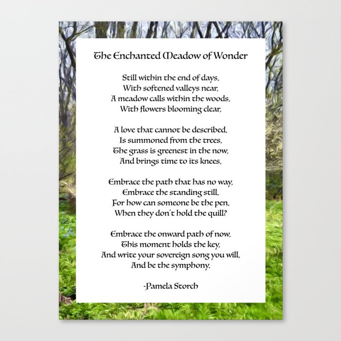 The Enchanted Meadow of Wonder Poem Canvas Print