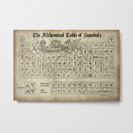 The Alchemical Table of Symbols Metal Print